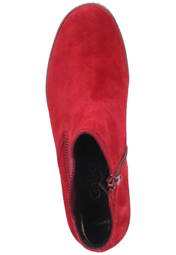 Gabor Stiefelette Veloursleder Rot - surf4shoes