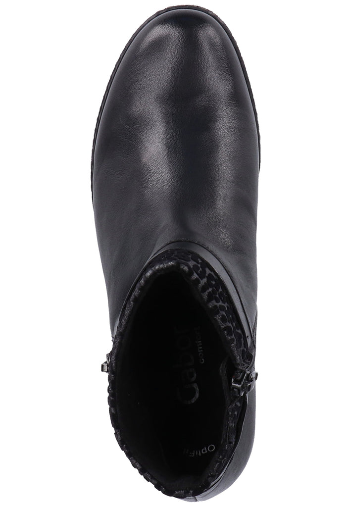 Gabor Stiefelette Veloursleder Schwarz - surf4shoes
