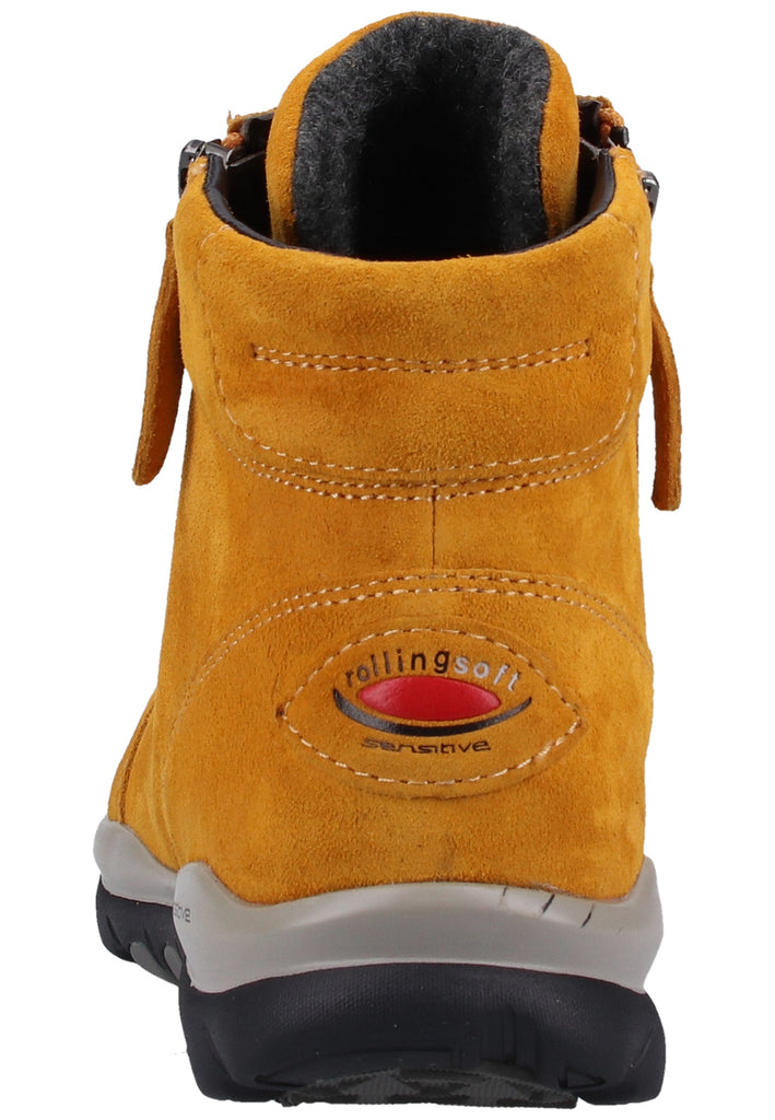 Gabor Stiefelette Veloursleder Gelb - surf4shoes