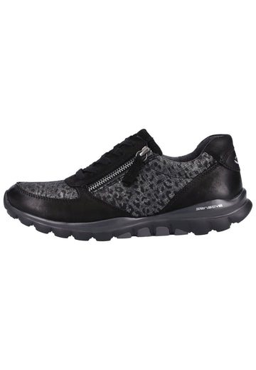 Gabor Sneaker Veloursleder Schwarz/Grau - surf4shoes