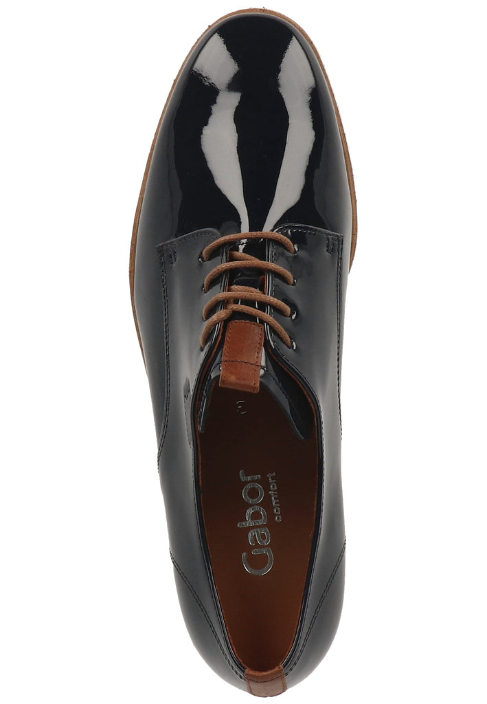 Gabor Halbschuhe Leder Blau Lack - surf4shoes