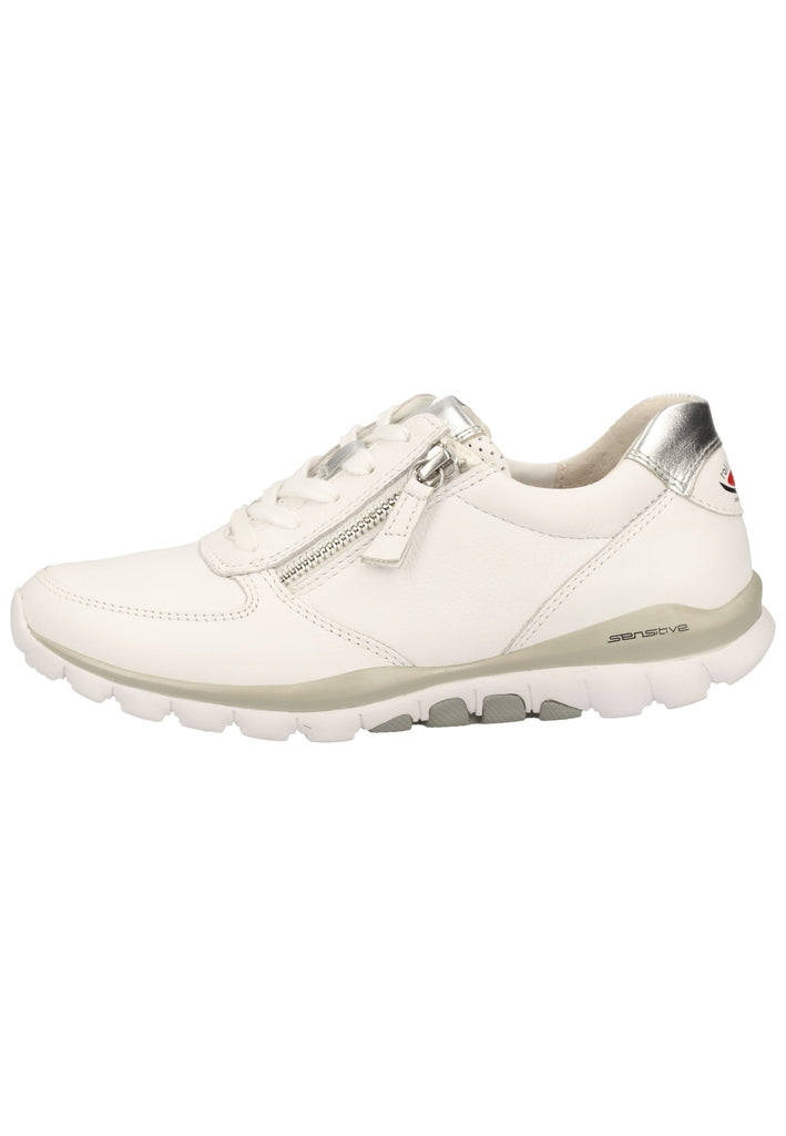 Gabor Sneaker Glattleder Weiß/Silber - surf4shoes