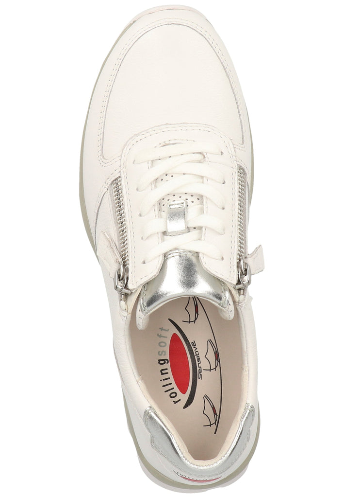 Gabor Sneaker Glattleder Weiß/Silber - surf4shoes