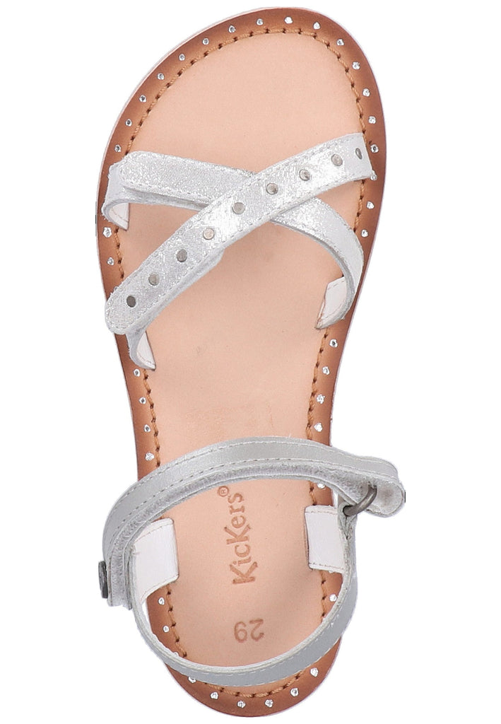 Kickers Sandalen Leder Silber - surf4shoes