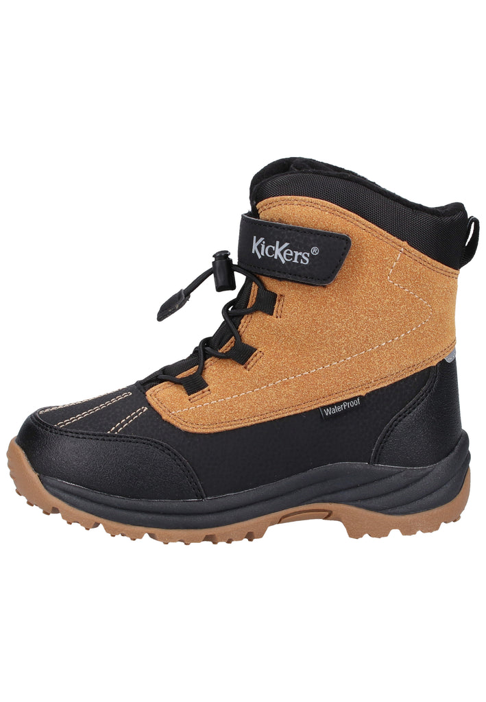 Kickers Stiefelette Lederimitat/Textil Braun Warmfutter - surf4shoes
