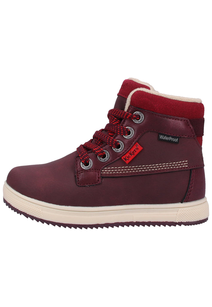 Kickers Stiefelette Lederimitat Rot Warmfutter - surf4shoes