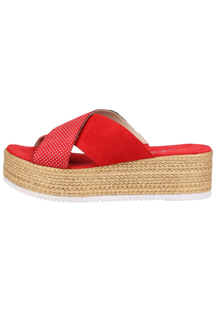 s.Oliver Pantoletten Leder/Textil Rot - surf4shoes