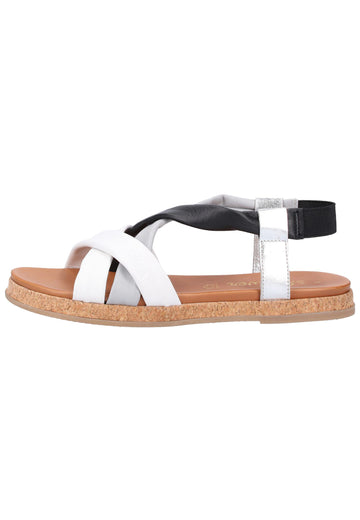 s.Oliver Sandalen Leder Weiß/Schwarz - surf4shoes