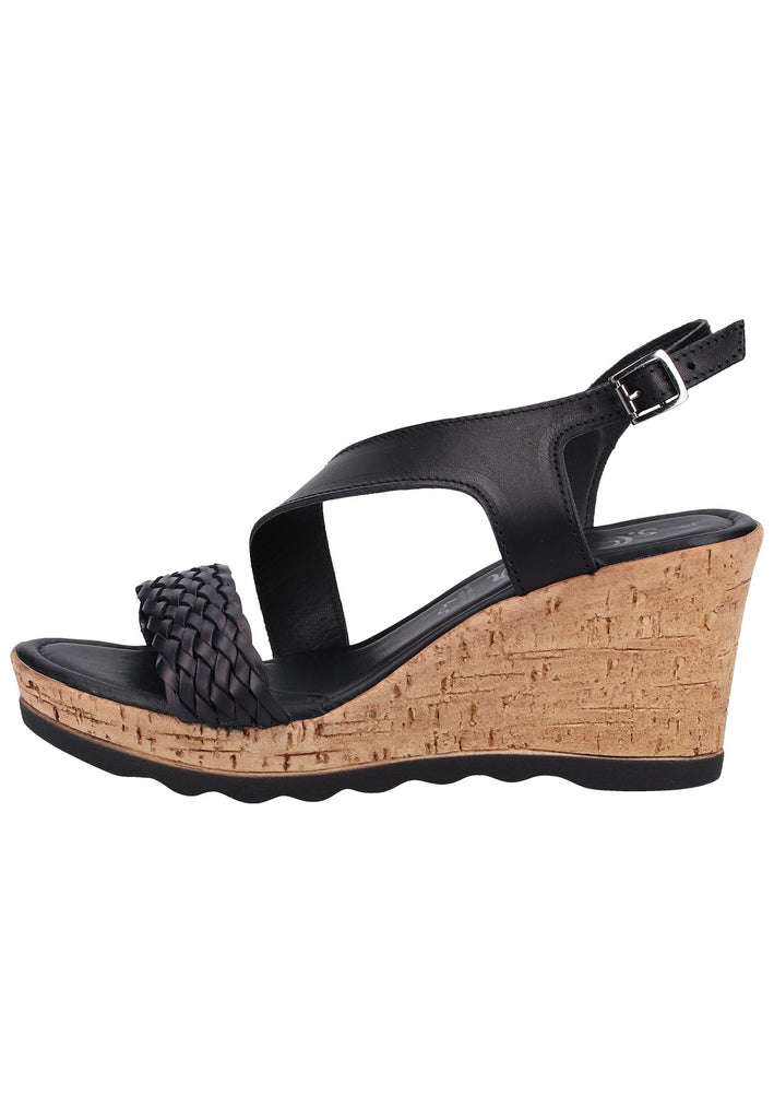 s.Oliver Sandalen Leder/Synthetik Schwarz - surf4shoes