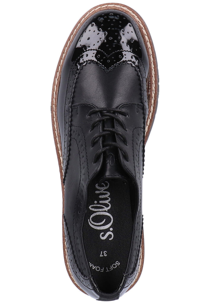 s.Oliver Halbschuhe Lederimitat Schwarz - surf4shoes
