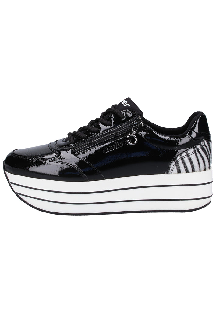 s.Oliver Halbschuhe Lederimitat/Textil Schwarz - surf4shoes