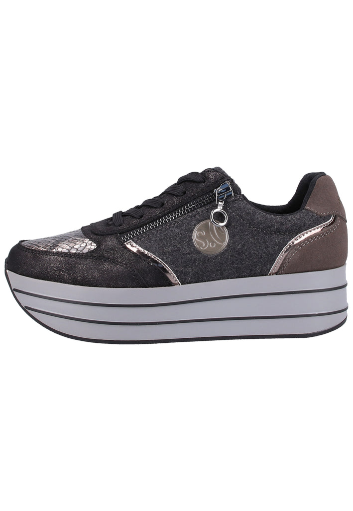 s.Oliver Halbschuhe Leder/Textil Schwarz - surf4shoes