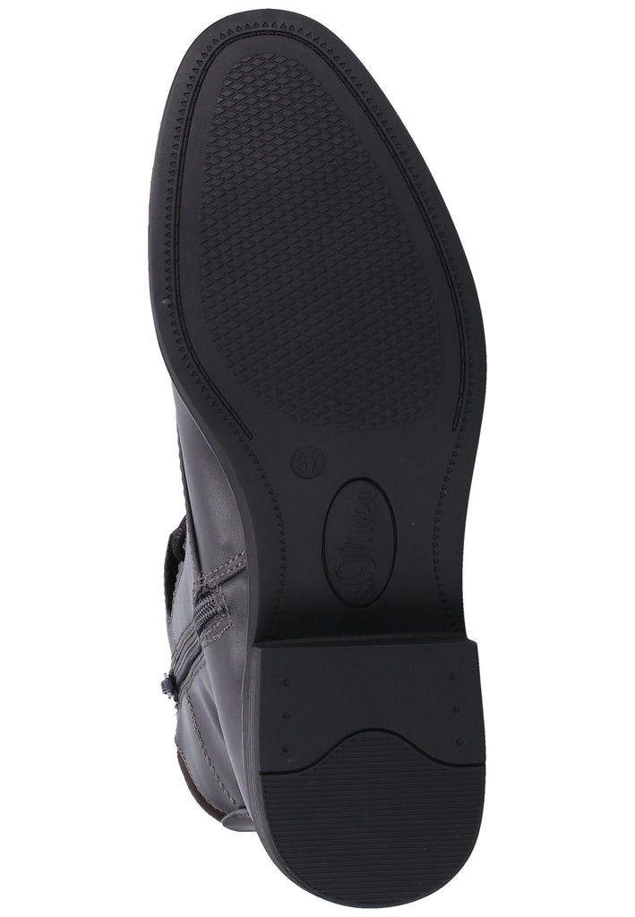 s.Oliver Stiefelette Lederimitat/Textil Dunkelgrau - surf4shoes