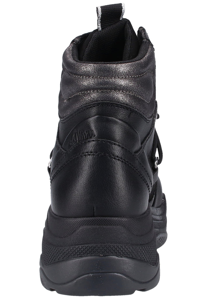 s.Oliver Stiefelette Lederimitat/Textil Schwarz - surf4shoes