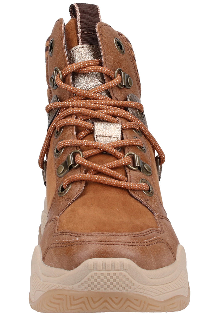 s.Oliver Stiefelette Lederimitat/Textil Cognac - surf4shoes