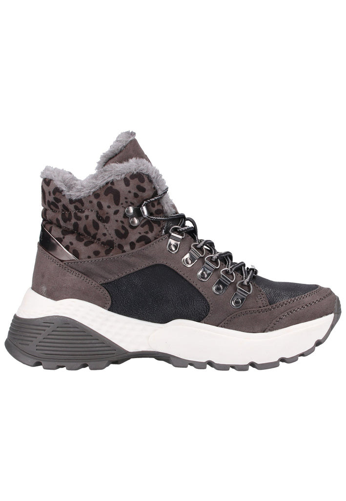 s.Oliver Stiefelette Lederimitat/Textil Dunkelgrau Warmfutter - surf4shoes