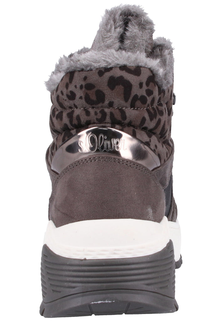 s.Oliver Stiefelette Lederimitat/Textil Dunkelgrau Warmfutter - surf4shoes