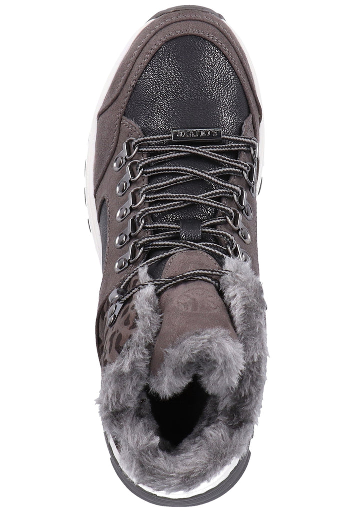 s.Oliver Stiefelette Lederimitat/Textil Dunkelgrau Warmfutter - surf4shoes
