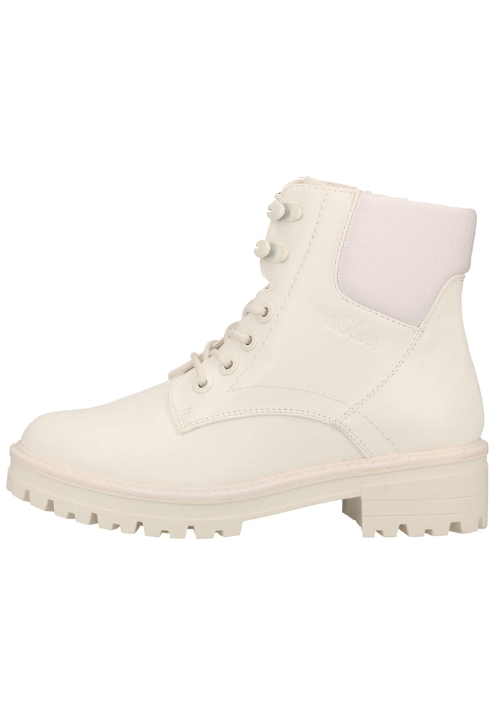 s.Oliver Stiefelette Lederimitat/Textil Weiß - surf4shoes