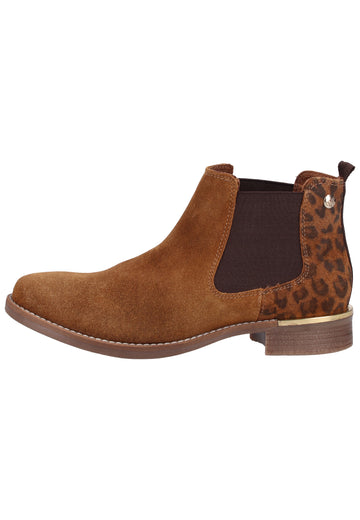s.Oliver Stiefelette Veloursleder Cognac - surf4shoes