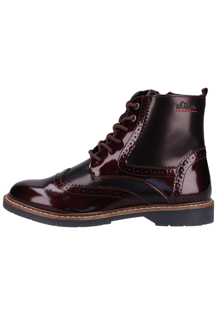 s.Oliver Stiefelette Lederimitat Bordeaux - surf4shoes
