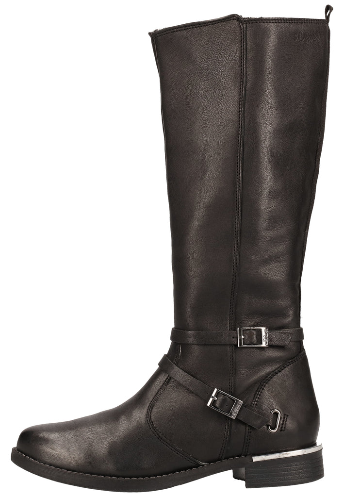 s.Oliver Stiefel Leder Schwarz - surf4shoes