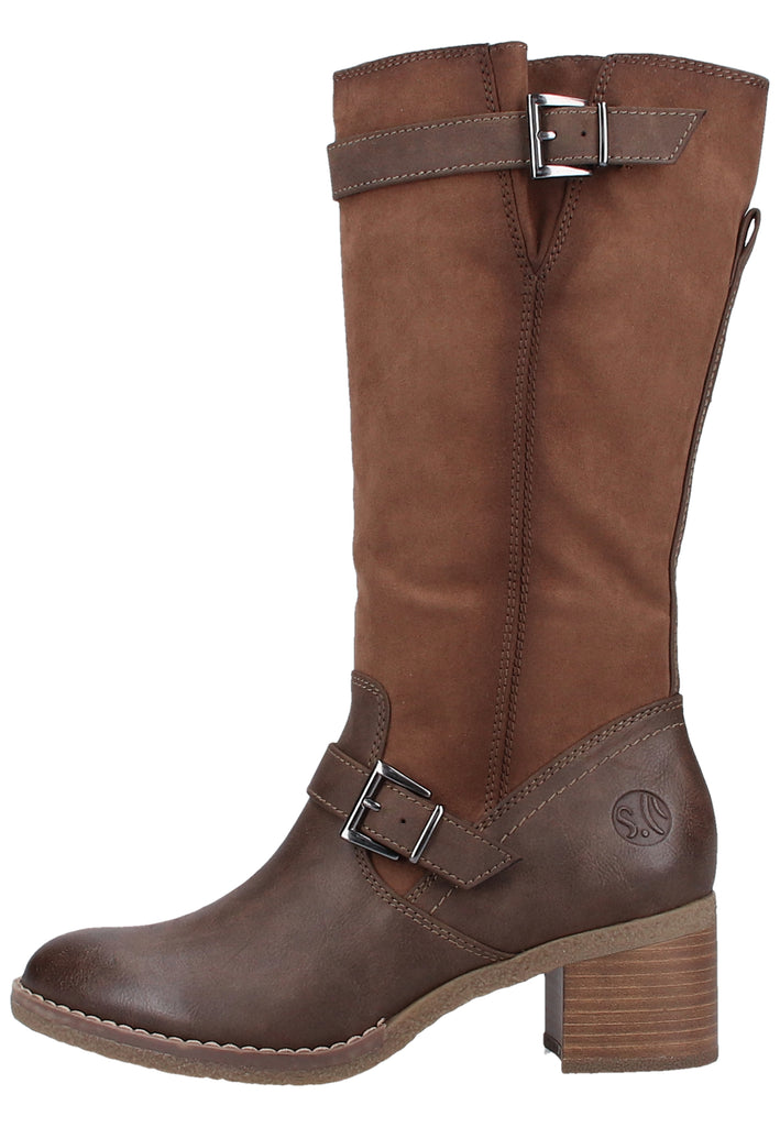 s.Oliver Stiefel Lederimitat/Textil Mocca - surf4shoes
