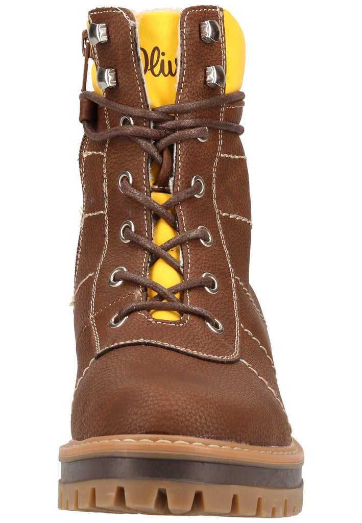 s.Oliver Stiefelette Lederimitat/Textil Braun Warmfutter - surf4shoes