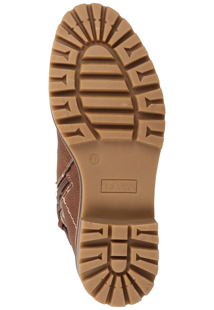 s.Oliver Stiefelette Lederimitat/Textil Braun Warmfutter - surf4shoes