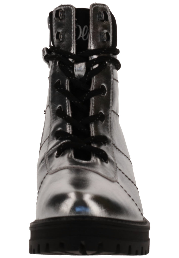 s.Oliver Stiefelette Lederimitat/Textil Silber Warmfutter - surf4shoes