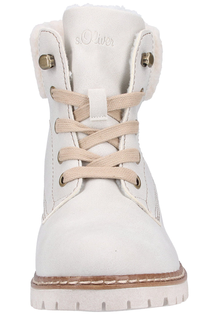 s.Oliver Stiefelette Lederimitat/Textil Beige Warmfutter - surf4shoes