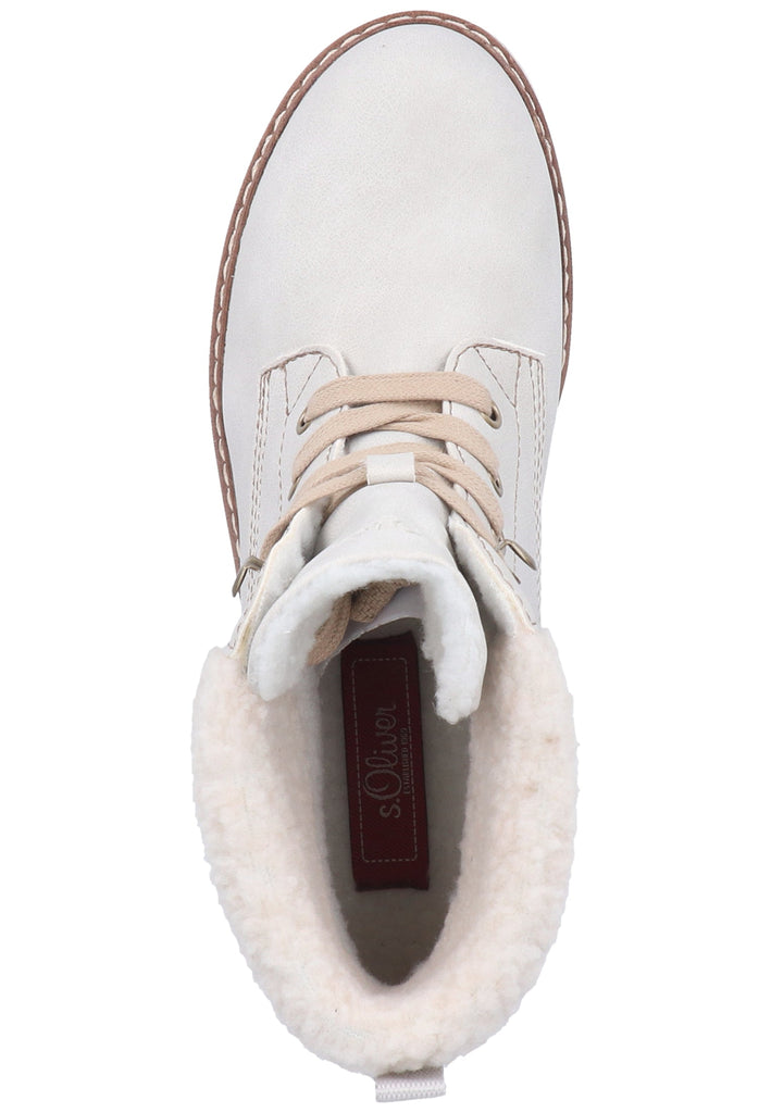 s.Oliver Stiefelette Lederimitat/Textil Beige Warmfutter - surf4shoes