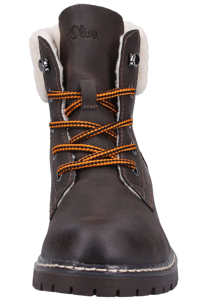 s.Oliver Stiefelette Lederimitat/Textil Mocca Warmfutter - surf4shoes