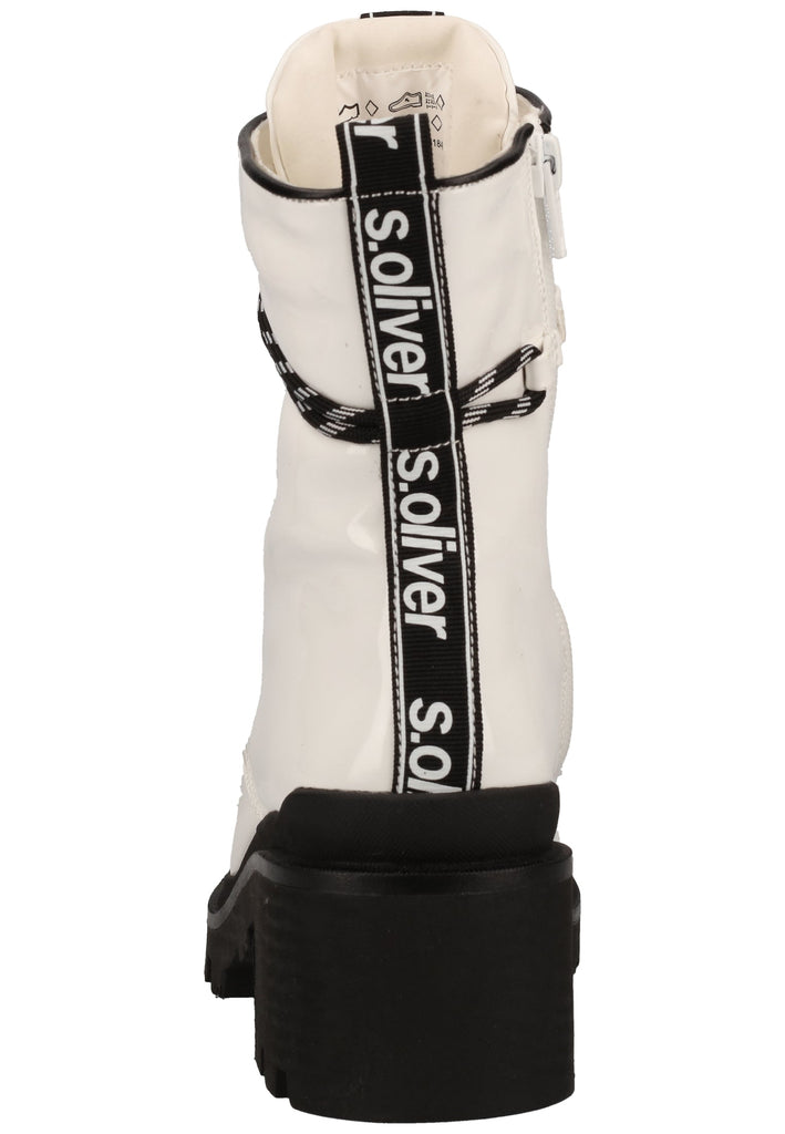 s.Oliver Stiefelette Lederimitat Weiß Warmfutter - surf4shoes