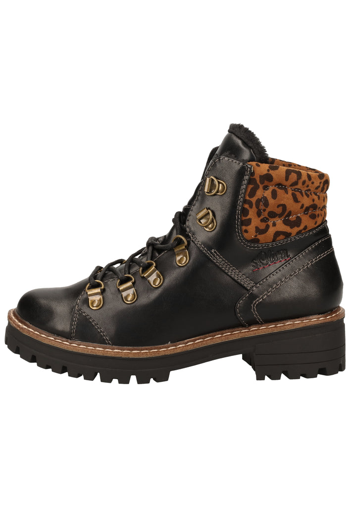 s.Oliver Halbschuhe Leder/Textil Schwarz Warmfutter - surf4shoes