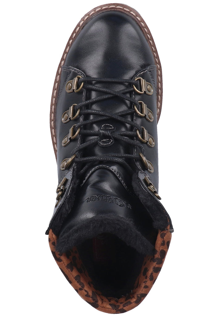 s.Oliver Halbschuhe Leder/Textil Schwarz Warmfutter - surf4shoes