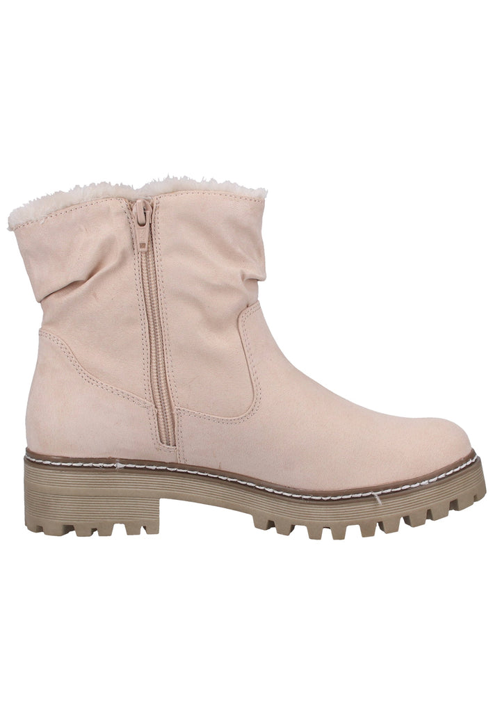 s.Oliver Stiefelette Lederimitat/Textil Cream Warmfutter - surf4shoes