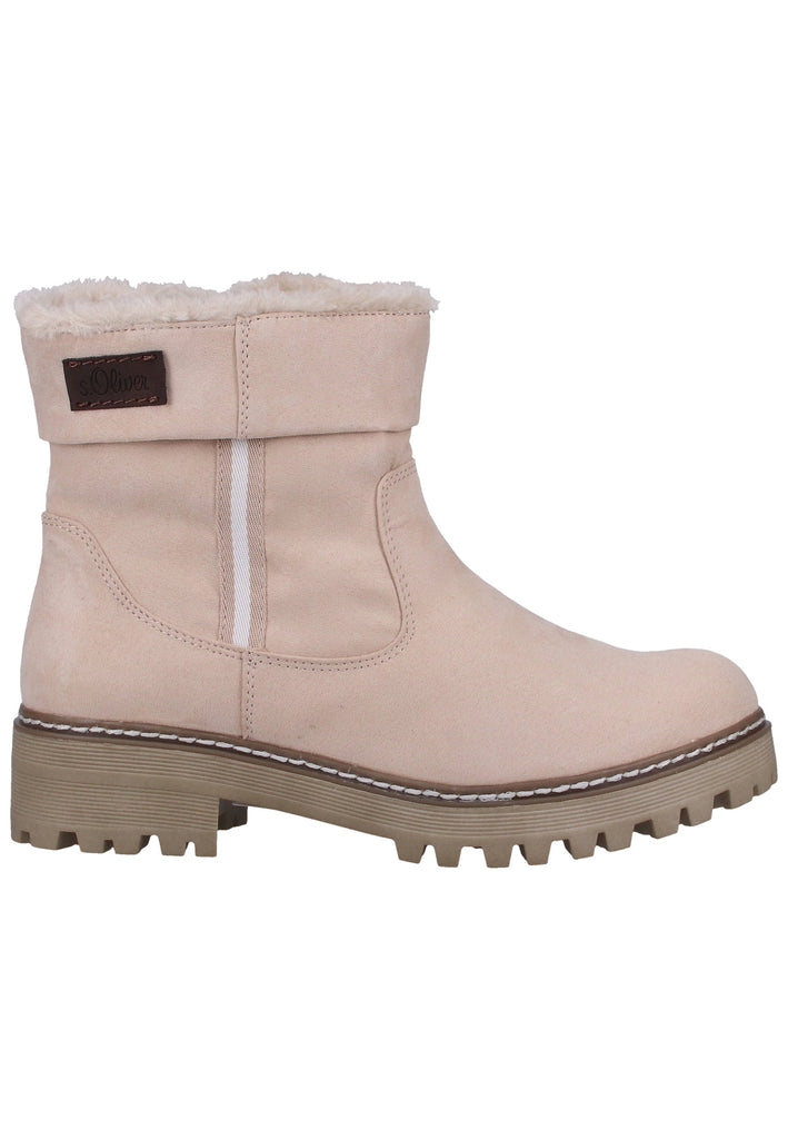 s.Oliver Stiefelette Lederimitat/Textil Cream Warmfutter - surf4shoes