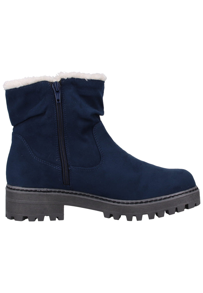s.Oliver Stiefelette Lederimitat/Textil Navy Warmfutter - surf4shoes