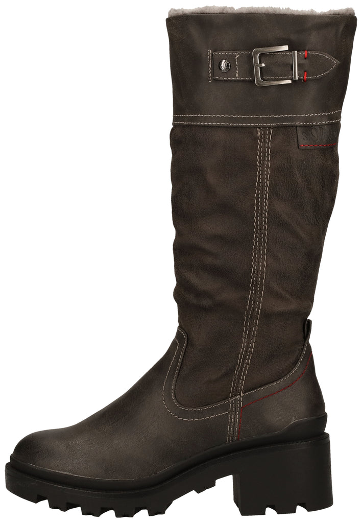 s.Oliver Stiefel Lederimitat/Textil Grau Warmfutter - surf4shoes