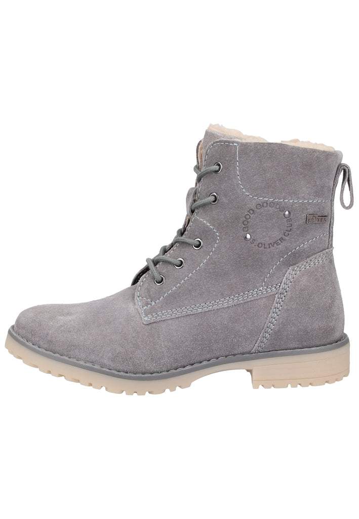 s.Oliver Stiefelette Veloursleder Grau Warmfutter - surf4shoes