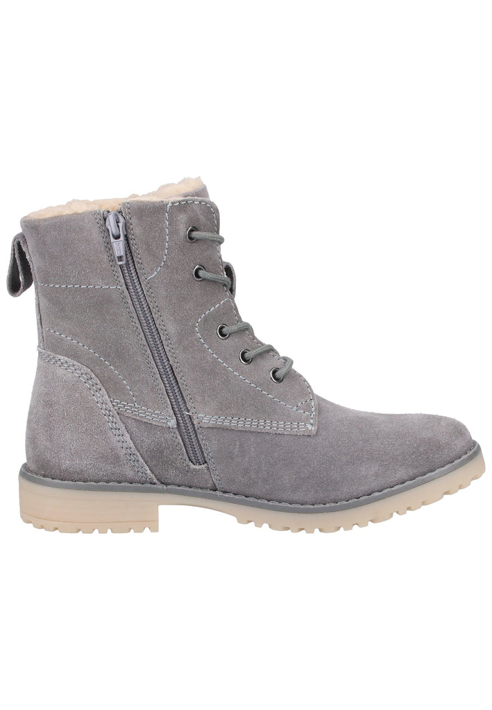 s.Oliver Stiefelette Veloursleder Grau Warmfutter - surf4shoes