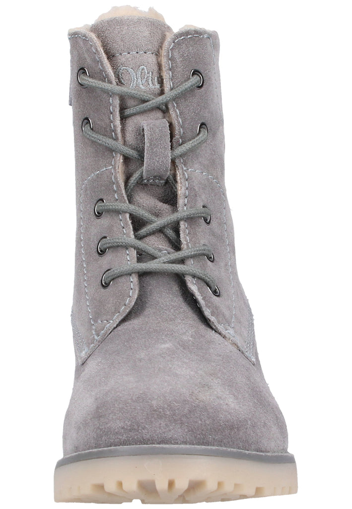 s.Oliver Stiefelette Veloursleder Grau Warmfutter - surf4shoes