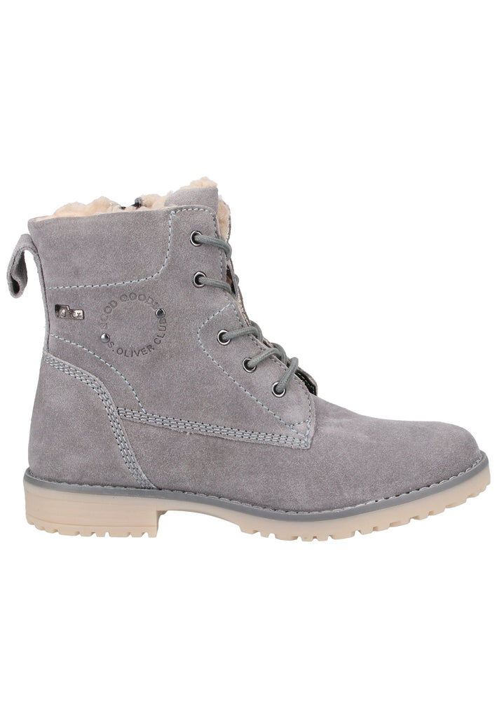 s.Oliver Stiefelette Veloursleder Grau Warmfutter - surf4shoes