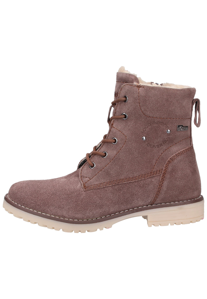 s.Oliver Stiefelette Veloursleder Braun Warmfutter - surf4shoes