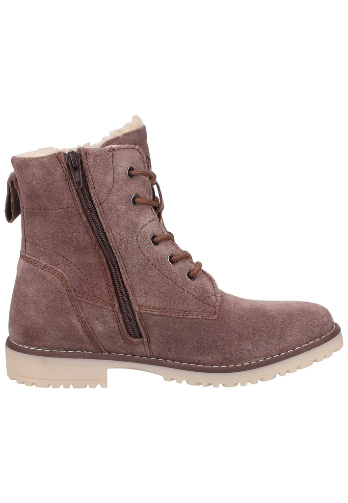 s.Oliver Stiefelette Veloursleder Braun Warmfutter - surf4shoes