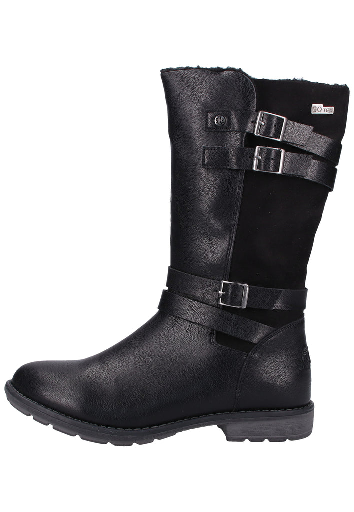 s.Oliver Stiefel Lederimitat/Textil Schwarz Warmfutter - surf4shoes