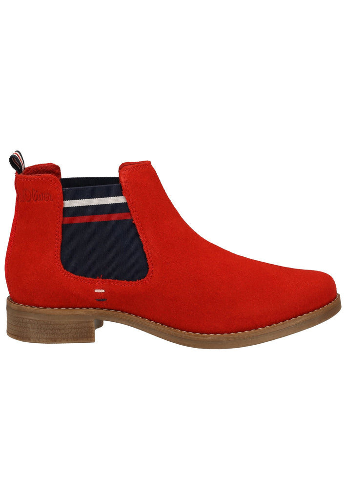 s.Oliver Stiefelette Veloursleder/Textil Rot - surf4shoes