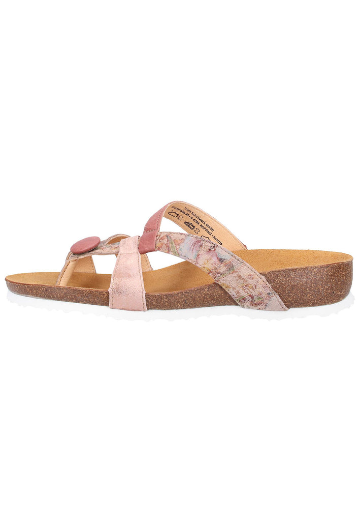 Think! Pantoletten Leder/Textil Rosa - surf4shoes