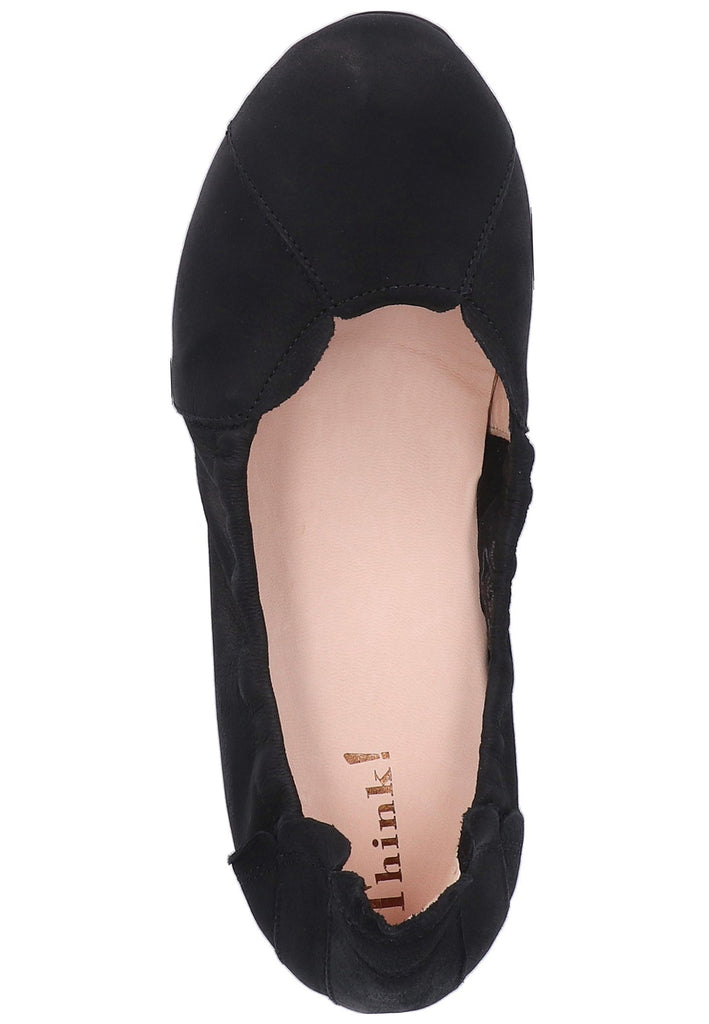 Think! Ballerinas Nubukleder Schwarz - surf4shoes